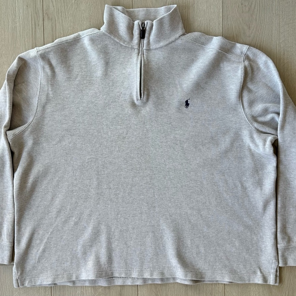 Ralph Lauren Beige Quarter-Zip Sweater